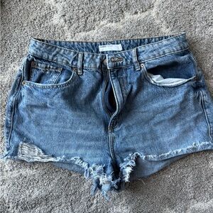 Garage Light Blue Distressed Jean Shorts